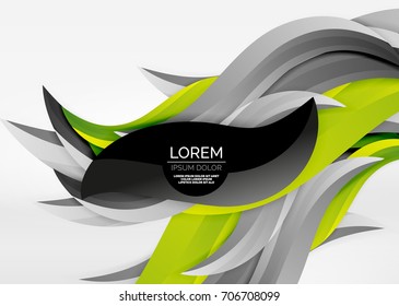 Vector colorful wave lines in white and grey 3d space. Abstract background for your message, vector illustration - business or technology presentation wallpaper