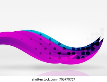Líneas de onda coloridas vectoras en espacios 3d blancos y grises. Resumen de fondo para su mensaje, ilustración vectorial - fondo de pantalla para presentación de negocios o tecnología