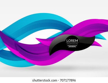 Vector colorful wave lines in white and grey 3d space. Abstract background for your message, vector illustration - business or technology presentation wallpaper