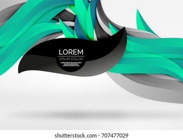 Líneas de onda coloridas vectoras en espacios 3d blancos y grises. Resumen de fondo para su mensaje, ilustración vectorial - fondo de pantalla para presentación de negocios o tecnología
