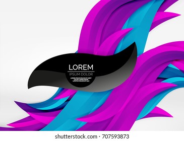 Líneas de onda coloridas vectoras en espacios 3d blancos y grises. Resumen de fondo para su mensaje, ilustración vectorial - fondo de pantalla para presentación de negocios o tecnología