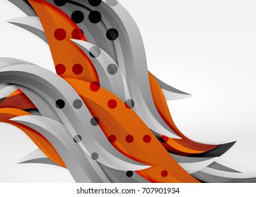 Vector colorful wave lines in white and grey 3d space. Abstract background for your message, vector illustration - business or technology presentation wallpaper