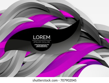 Vector colorful wave lines in white and grey 3d space. Abstract background for your message, vector illustration - business or technology presentation wallpaper