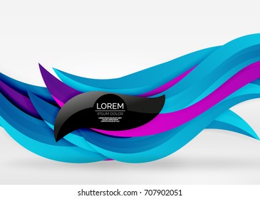 Vector colorful wave lines in white and grey 3d space. Abstract background for your message, vector illustration - business or technology presentation wallpaper