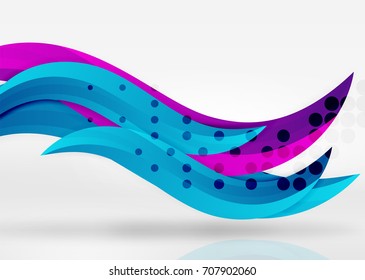 Líneas de onda coloridas vectoras en espacios 3d blancos y grises. Resumen de fondo para su mensaje, ilustración vectorial - fondo de pantalla para presentación de negocios o tecnología