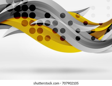 Vector colorful wave lines in white and grey 3d space. Abstract background for your message, vector illustration - business or technology presentation wallpaper