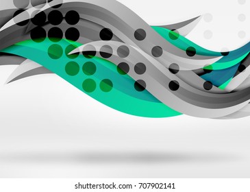 Vector colorful wave lines in white and grey 3d space. Abstract background for your message, vector illustration - business or technology presentation wallpaper
