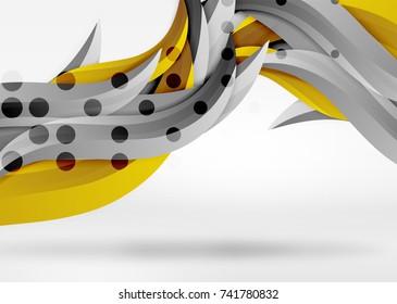 Vector colorful wave lines in white and grey 3d space. Abstract background for your message, vector illustration - business or technology presentation wallpaper