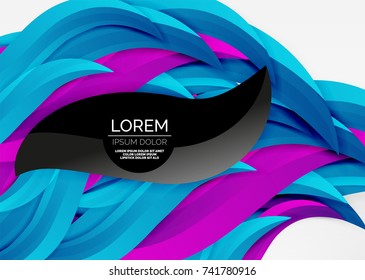 Líneas de onda coloridas vectoras en espacios 3d blancos y grises. Resumen de fondo para su mensaje, ilustración vectorial - fondo de pantalla para presentación de negocios o tecnología