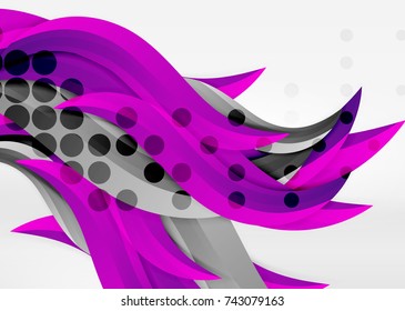 Vector colorful wave lines in white and grey 3d space. Abstract background for your message, vector illustration - business or technology presentation wallpaper
