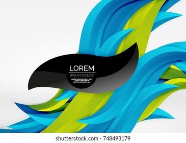 Líneas de onda coloridas vectoras en espacios 3d blancos y grises. Resumen de fondo para su mensaje, ilustración vectorial - fondo de pantalla para presentación de negocios o tecnología