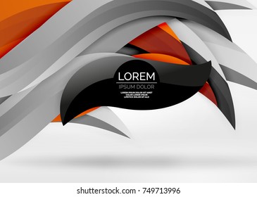 Líneas de onda coloridas vectoras en espacios 3d blancos y grises. Resumen de fondo para su mensaje, ilustración vectorial - fondo de pantalla para presentación de negocios o tecnología