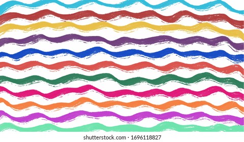Vector colorful wave lines zigzag concept abstract background flat design style illustration
