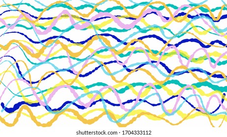 Vector colorful wave lines zigzag concept abstract background flat design style illustration
