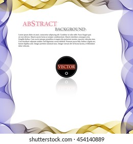Vector colorful wave shaped stripes border background