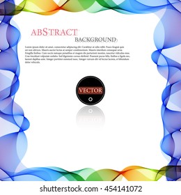 Vector colorful wave shaped stripes border background