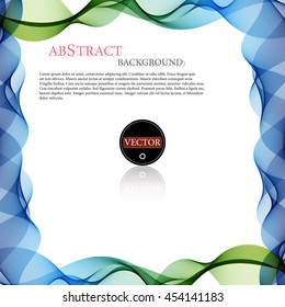 Vector colorful wave shaped stripes border background