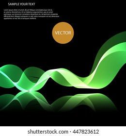Vector colorful waves on mirror surface Abstract background