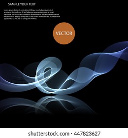 Vector colorful waves on mirror surface Abstract background