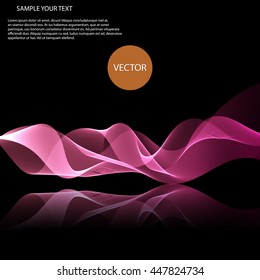 Vector colorful waves on mirror surface Abstract background