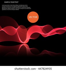 Vector colorful waves on mirror surface Abstract background