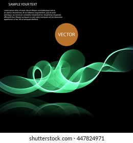 Vector colorful waves on mirror surface Abstract background