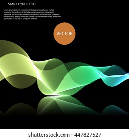 Vector colorful waves on mirror surface Abstract background