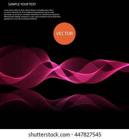 Vector colorful waves on mirror surface Abstract background