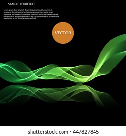 Vector colorful waves on mirror surface Abstract background