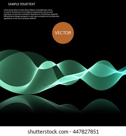 Vector colorful waves on mirror surface Abstract background