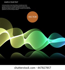 Vector colorful waves on mirror surface Abstract background