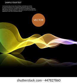 Vector colorful waves on mirror surface Abstract background