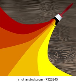 Vector - Colorful wavy / curvy abstract rainbows on a black background.