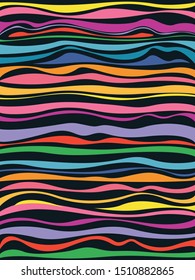 Vector Colorful Wavy Line Background, Abstract Cover Template