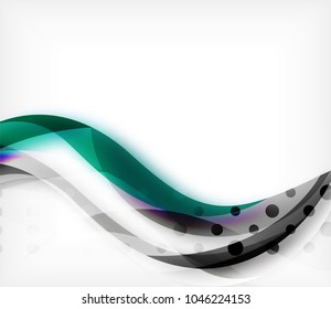Vector colorful wavy stripe on white background with blurred effects. Vector digital techno abstract background template