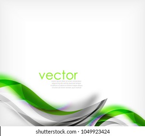 Vector colorful wavy stripe on white background with blurred effects. Vector digital techno abstract background template