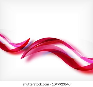 Vector colorful wavy stripe on white background with blurred effects. Vector digital techno abstract background template