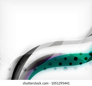 Banda ondulada de color vectorial sobre fondo blanco con efectos borrosos. Plantilla de fondo abstracto de tecnología digital vectorial