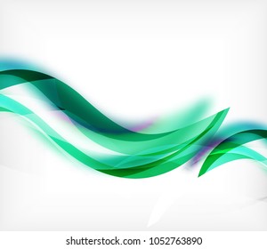 Vector colorful wavy stripe on white background with blurred effects. Vector digital techno abstract background template