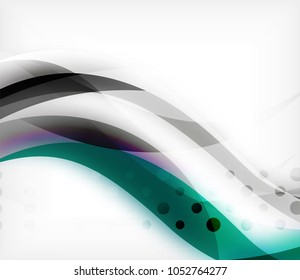 Vector colorful wavy stripe on white background with blurred effects. Vector digital techno abstract background template