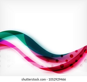 Vector colorful wavy stripe on white background with blurred effects. Vector digital techno abstract background template