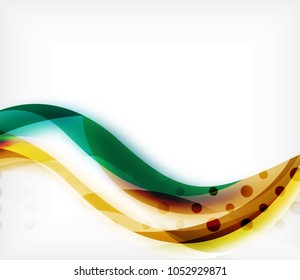 Vector colorful wavy stripe on white background with blurred effects. Vector digital techno abstract background template