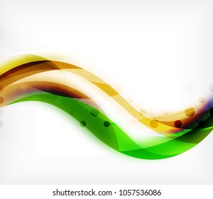 Vector colorful wavy stripe on white background with blurred effects. Vector digital techno abstract background template