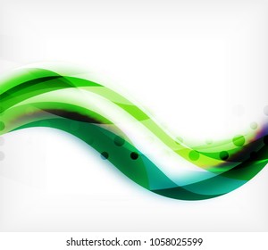 Vector colorful wavy stripe on white background with blurred effects. Vector digital techno abstract background template