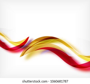 Vector colorful wavy stripe on white background with blurred effects. Vector digital techno abstract background template