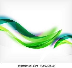 Vector colorful wavy stripe on white background with blurred effects. Vector digital techno abstract background template