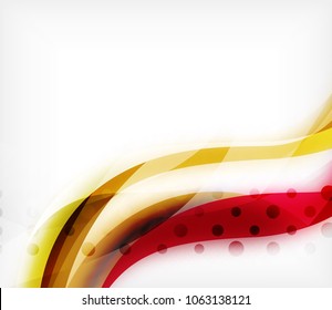 Vector colorful wavy stripe on white background with blurred effects. Vector digital techno abstract background template