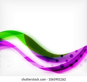 Vector colorful wavy stripe on white background with blurred effects. Vector digital techno abstract background template