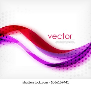 Vector colorful wavy stripe on white background with blurred effects. Vector digital techno abstract background template