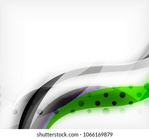 Vector colorful wavy stripe on white background with blurred effects. Vector digital techno abstract background template